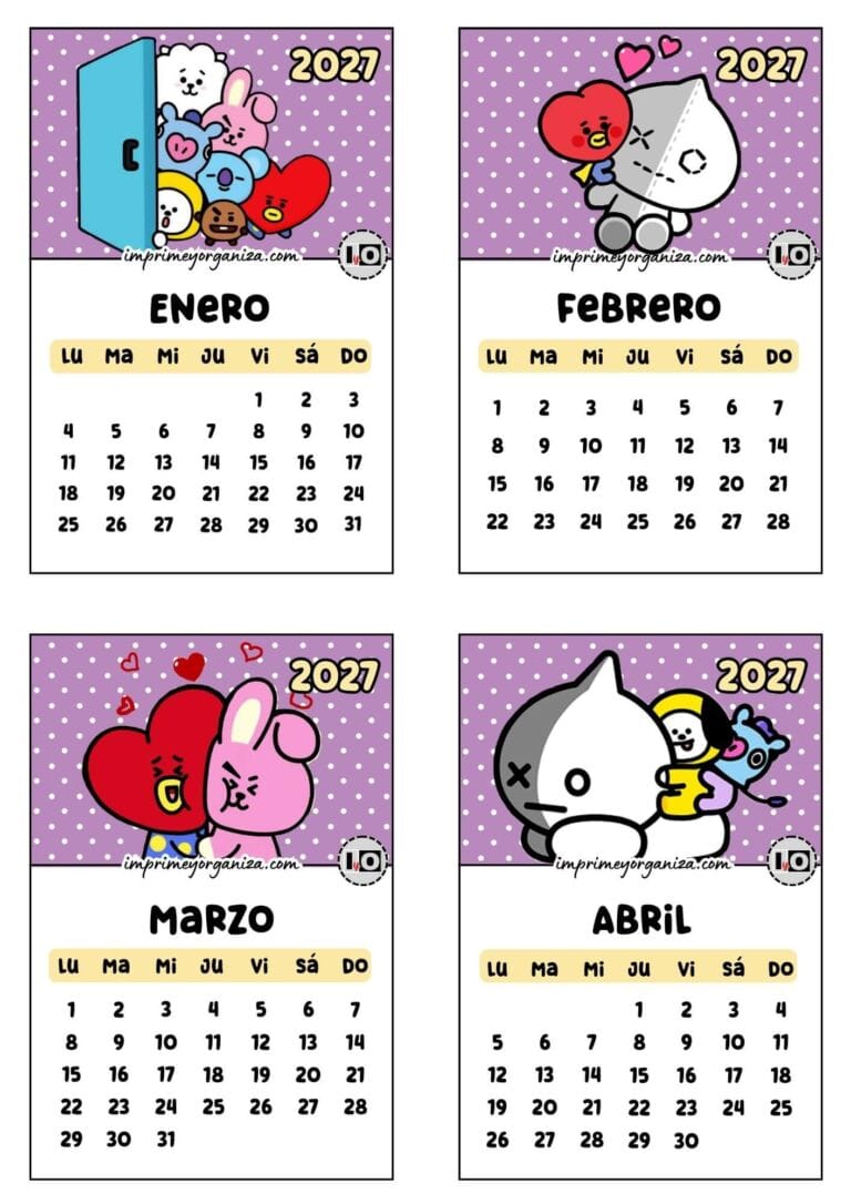 Calendario de 2027 apilable BT21