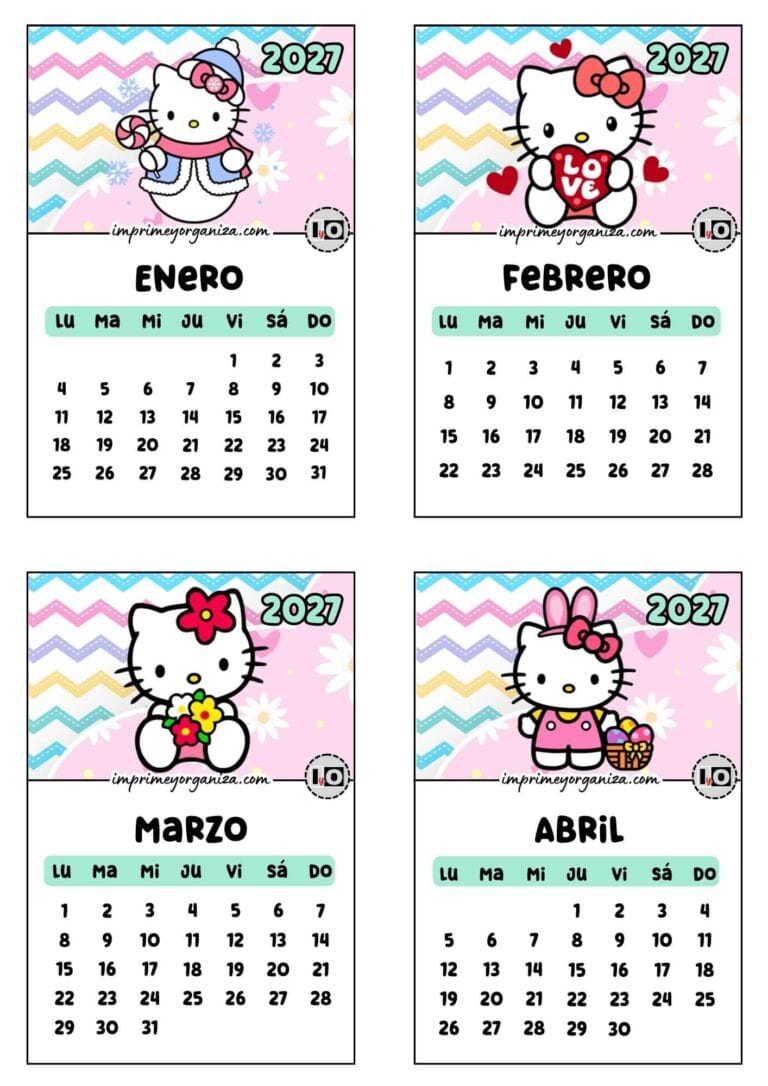 Calendario de 2027 apilable Hello Kitty