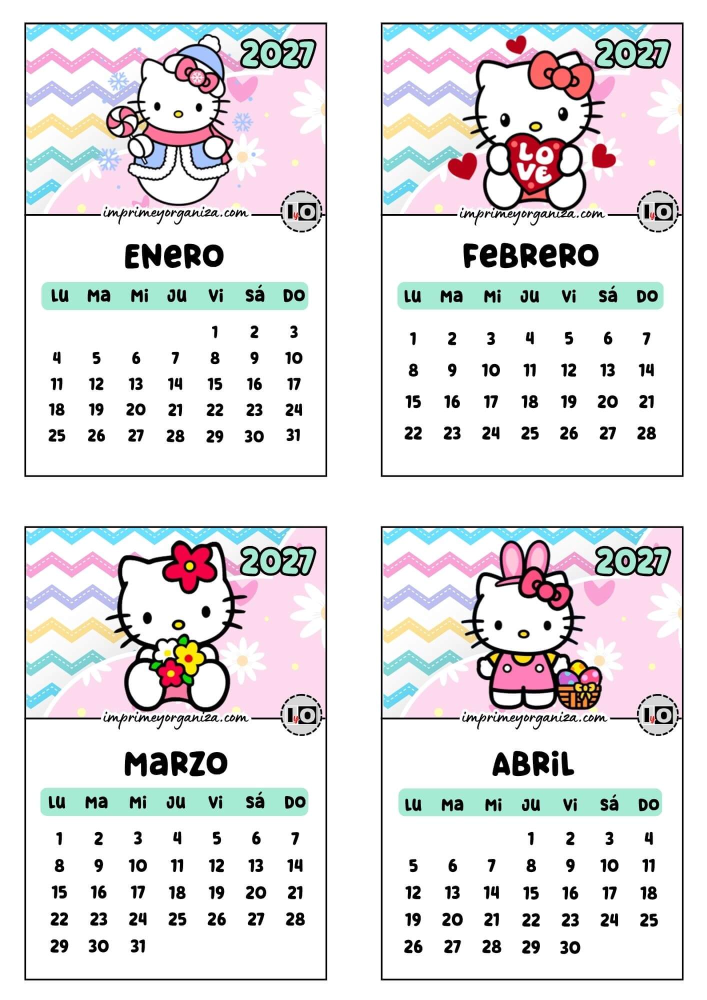 Calendario de 2027 apilable Hello Kitty