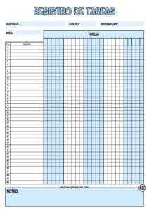 Registro de Tareas Azul