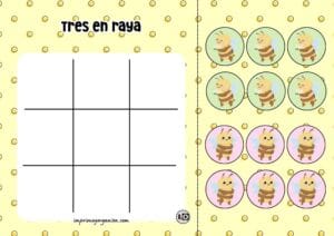 Tres en Raya Abejitas Kawaii