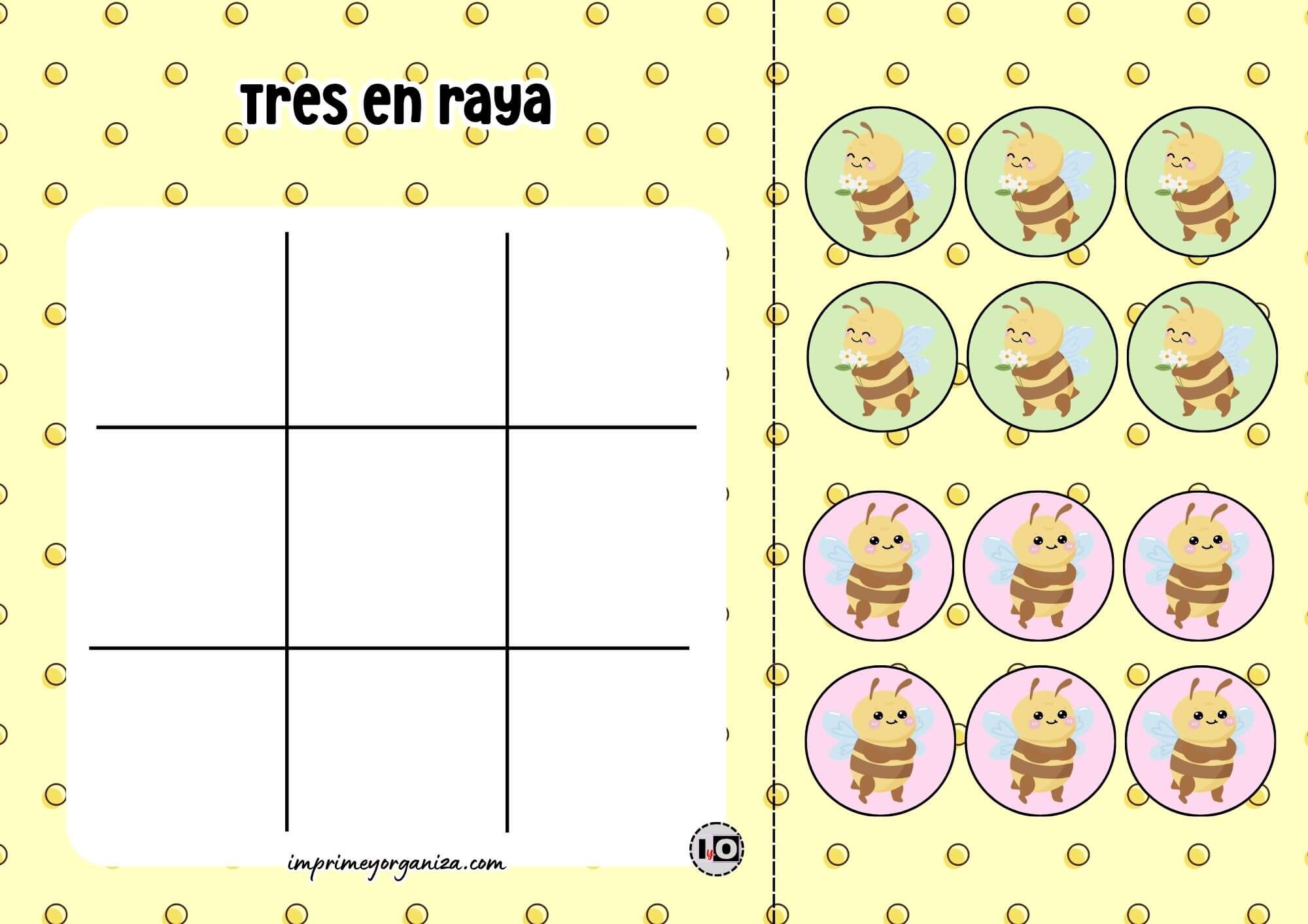 Tres en Raya Abejitas Kawaii