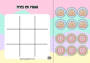 Tres en Raya Dulces Kawaii