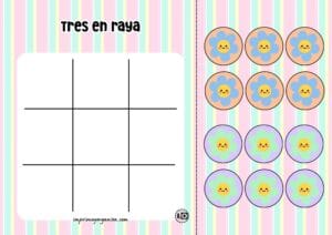 Tres en Raya Flores Kawaii