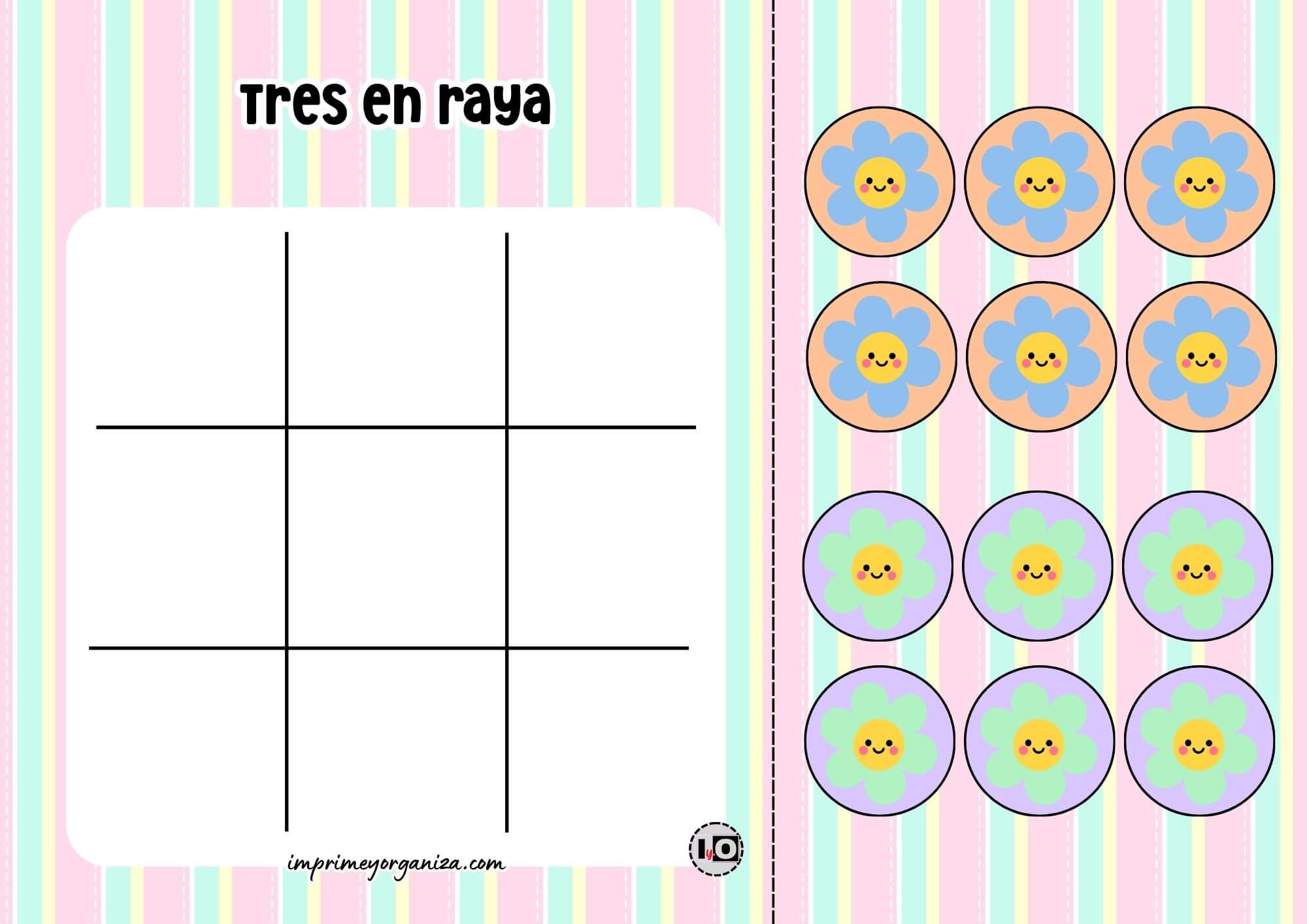 Tres en Raya Flores Kawaii