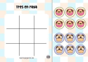 Tres en Raya Perros Kawaii