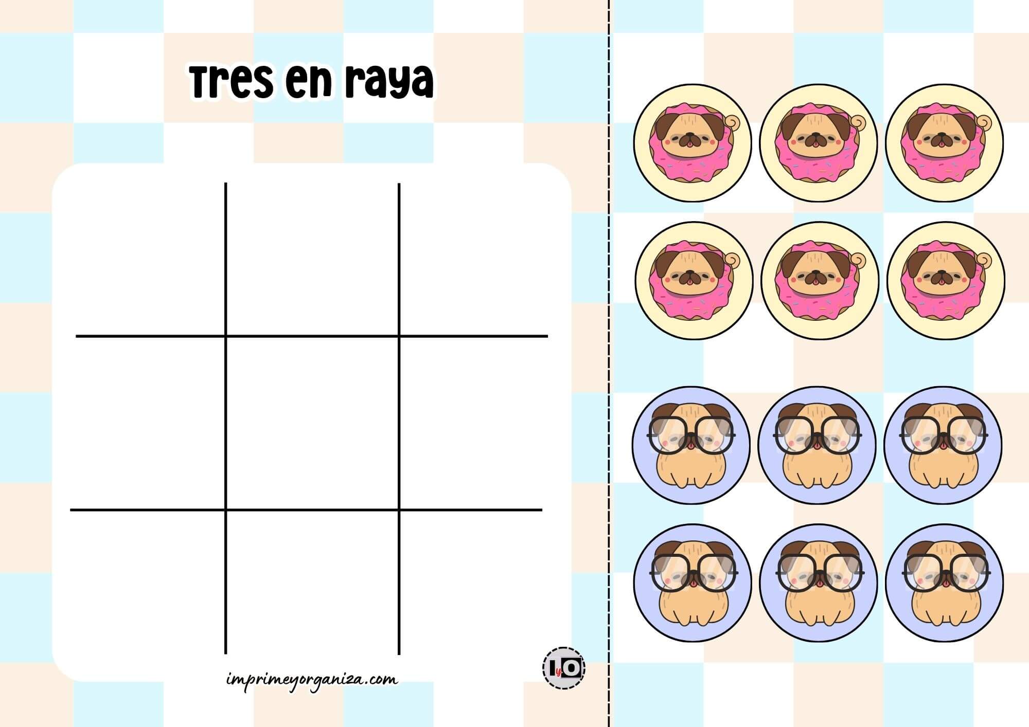 Tres en Raya Perros Kawaii