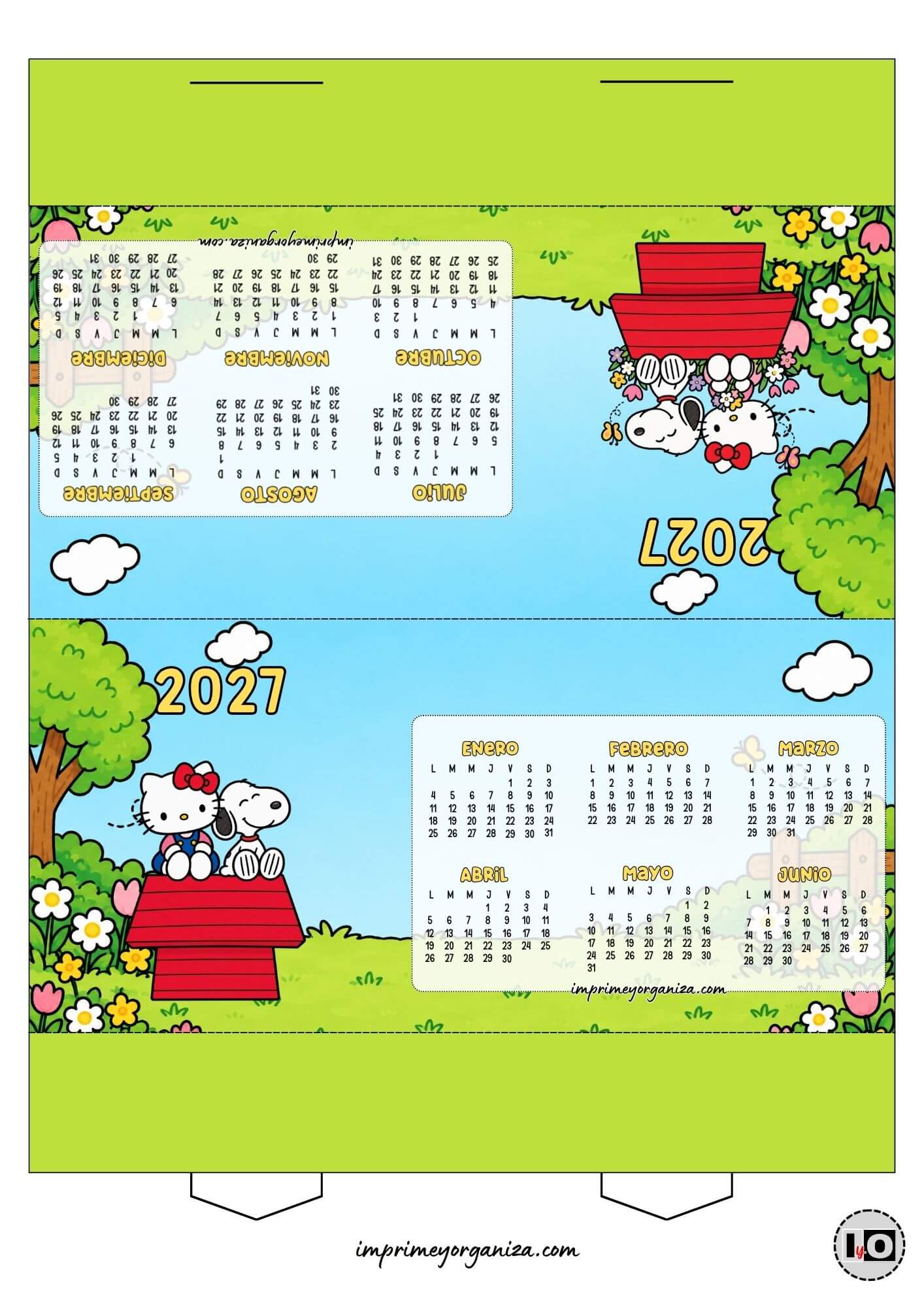 Calendario Carpa 2027 Hello Kitty y Snoopy