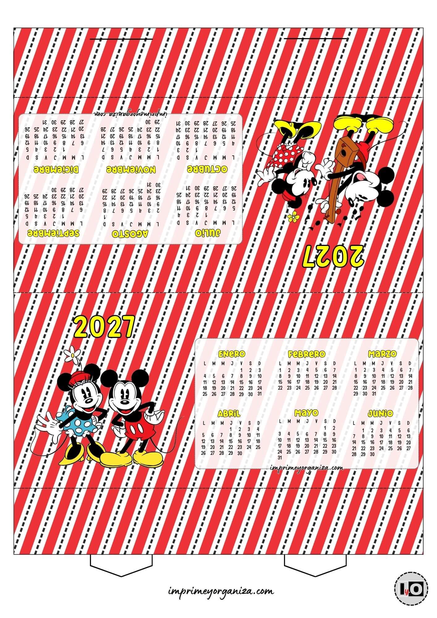Calendario Carpa 2027 de Mickey y Minnie