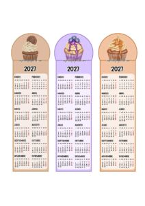 Calendarios Marcapáginas 2027 Cupcakes