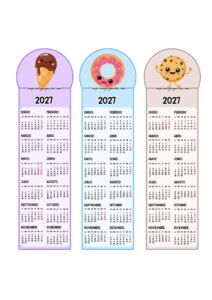 Calendarios Marcapáginas 2027 Dulces Kawaii