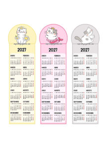 Calendarios Marcapáginas 2027 Gatitos Kawaii
