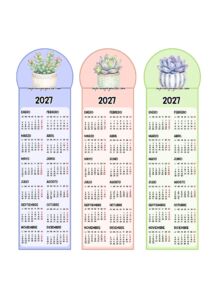 Calendarios Marcapáginas 2027 Suculentas