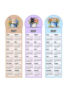 Calendarios Marcapáginas 2027 gatos y flores