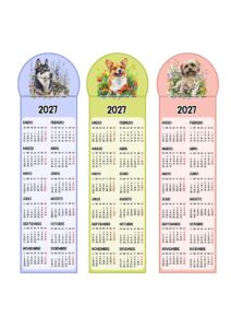 Calendarios Marcapáginas 2027 perros y flores