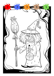 Colorear por número Bruja
