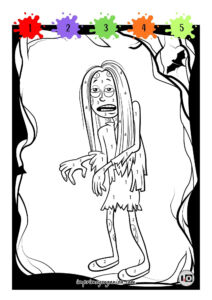Colorear por número Chica Zombie