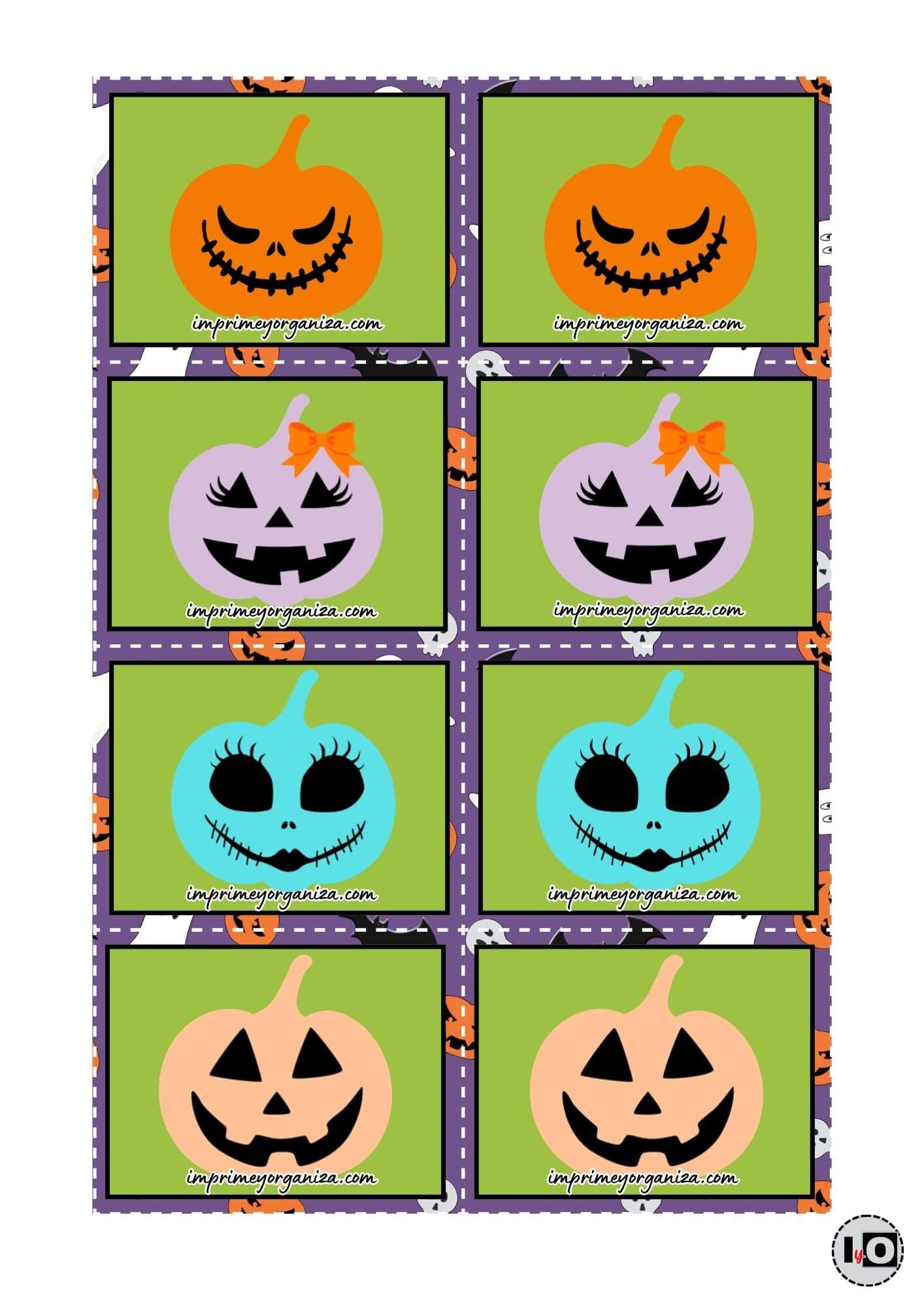 Juego de Memoria Calabazas Halloween