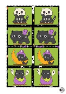 Juego de Memoria Gatos Halloween