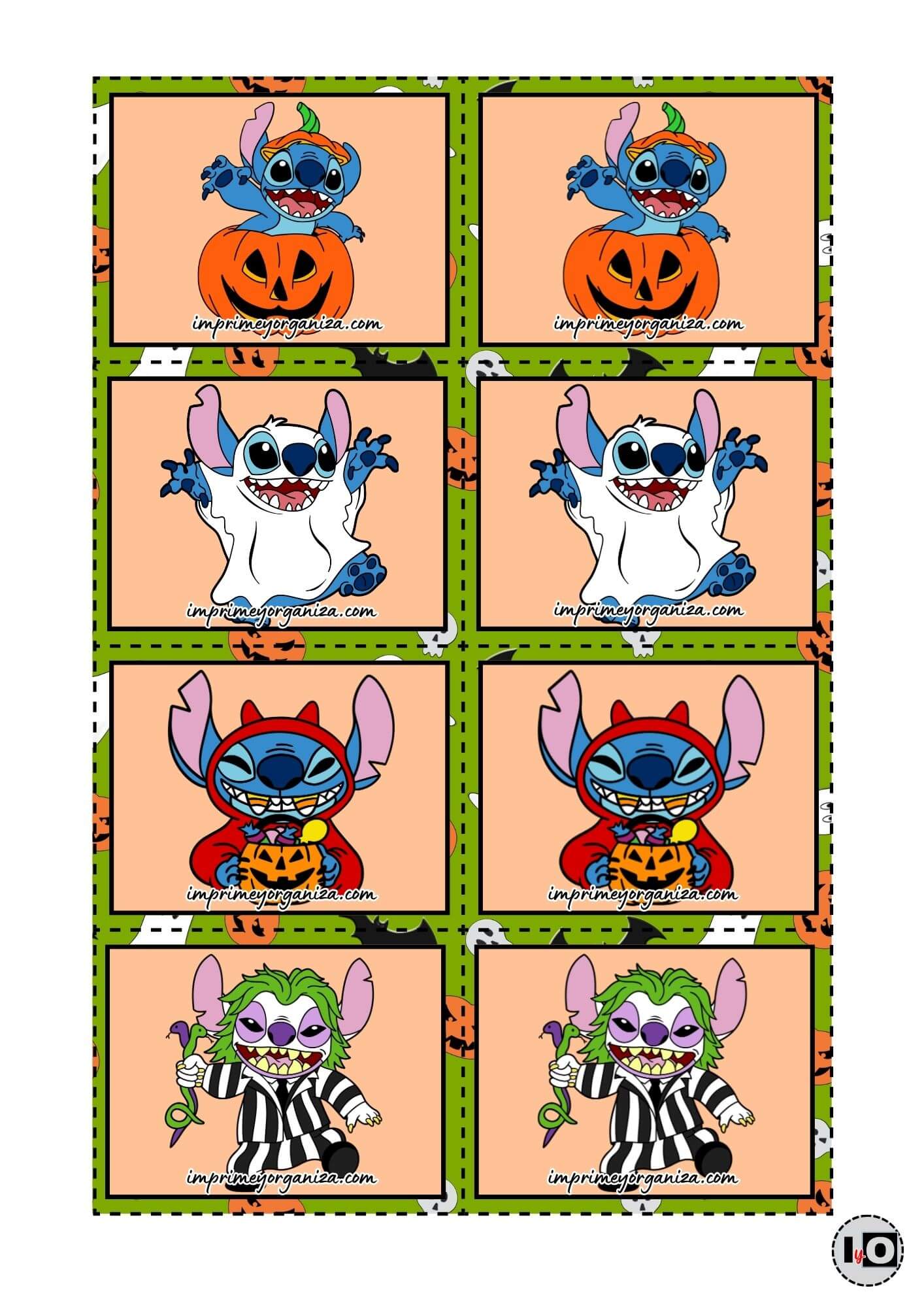 Juego de Memoria Stitch Halloween