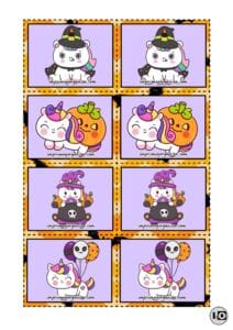 Juego de Memoria Unicornios Halloween