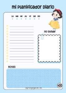 Planificador Diario Blancanieves
