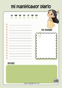 Planificador Diario Pocahontas