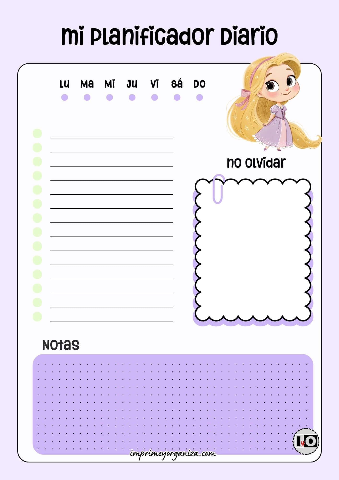 Planificador Diario Rapunzel