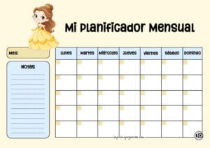 Planificador Mensual Bella