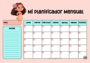Planificador Mensual Moana