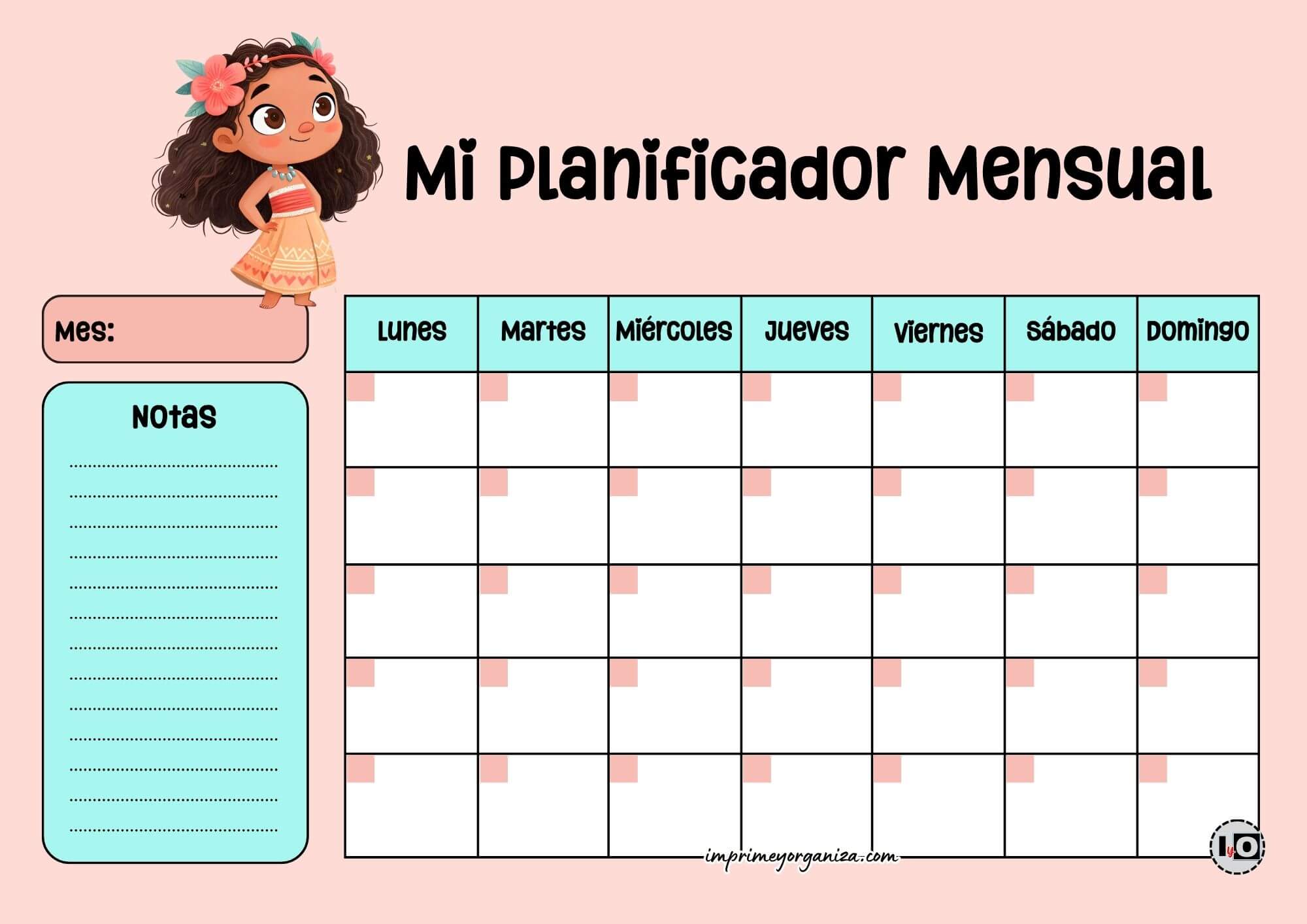 Planificador Mensual Moana