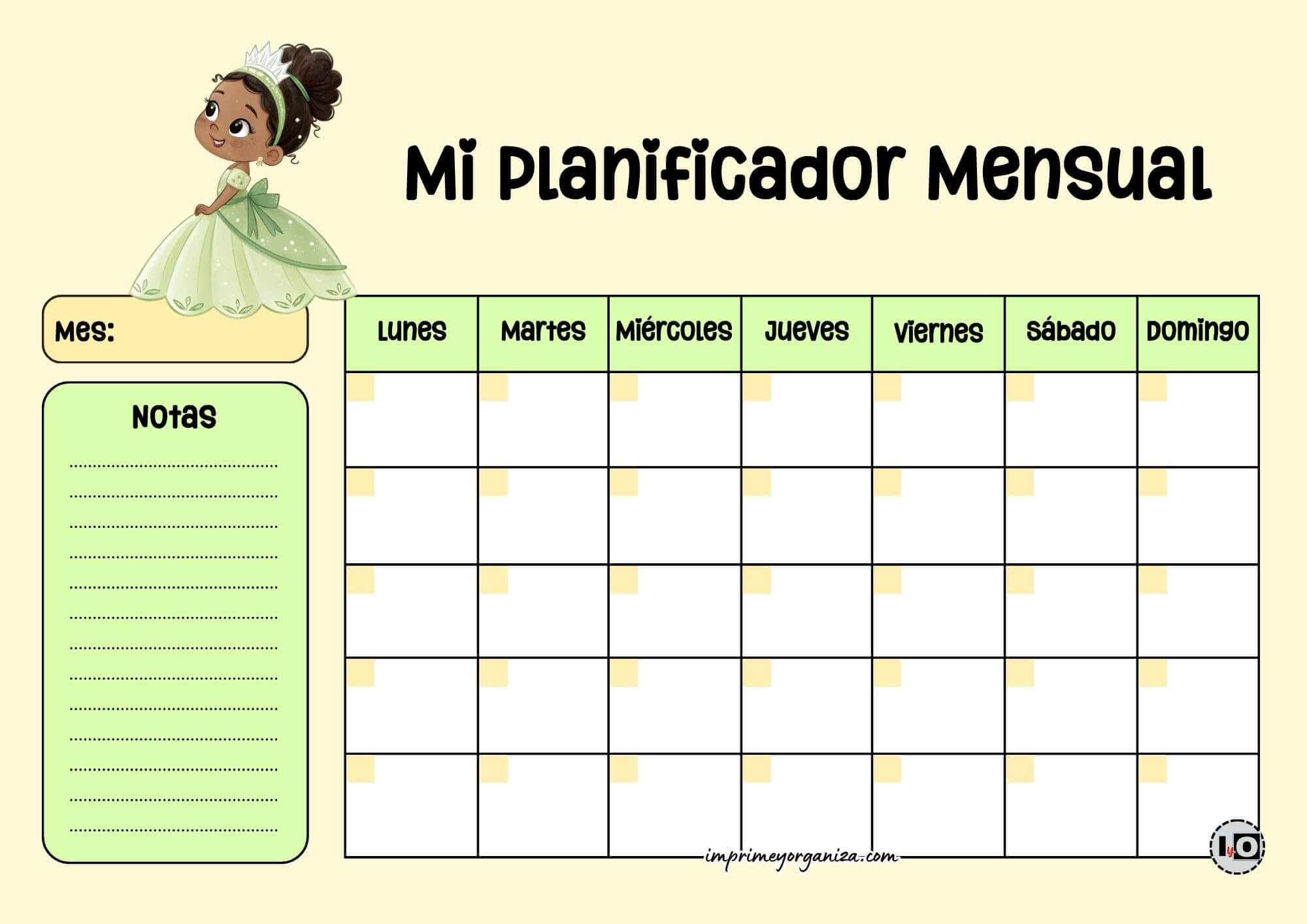 Planificador Mensual Tiana