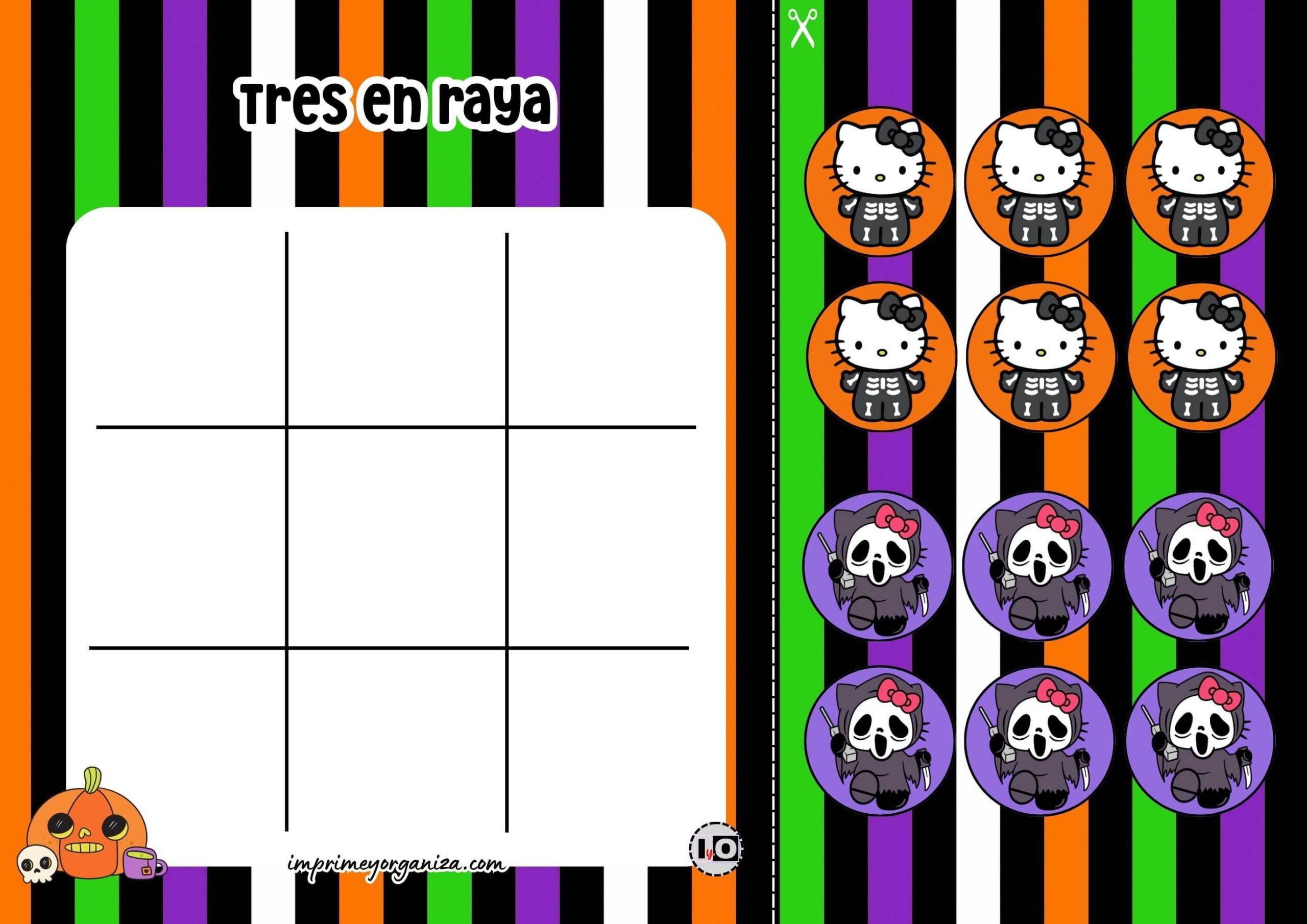 Tres en Raya Halloween Hello Kitty