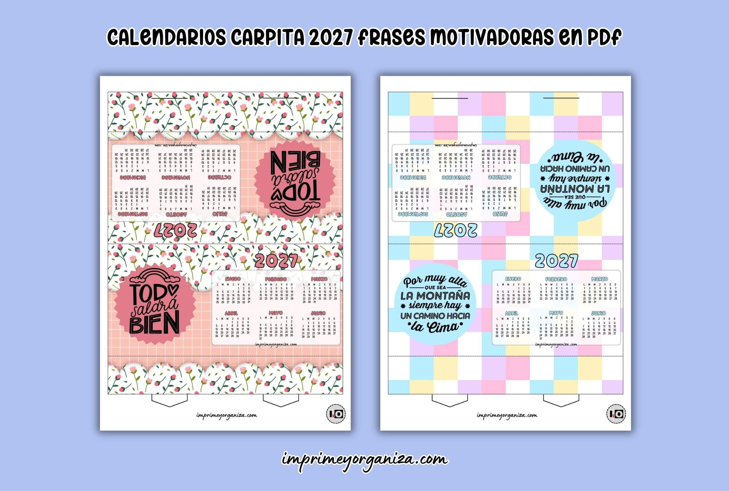 calendarios tipo carpita frases 2027 para imprimir en PDF gratis